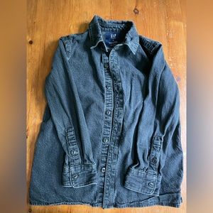 Gap black wash denim button up